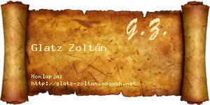 Glatz Zoltán névjegykártya